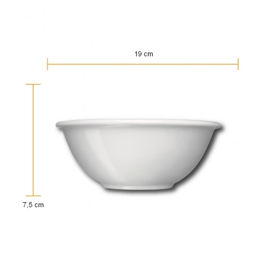 Saladeira 19cm Diâmetro por 7,5cm Altura 1 Litro Itaquiense Porcelana Germer